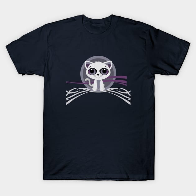 Kitten - Purple T-Shirt by adamzworld